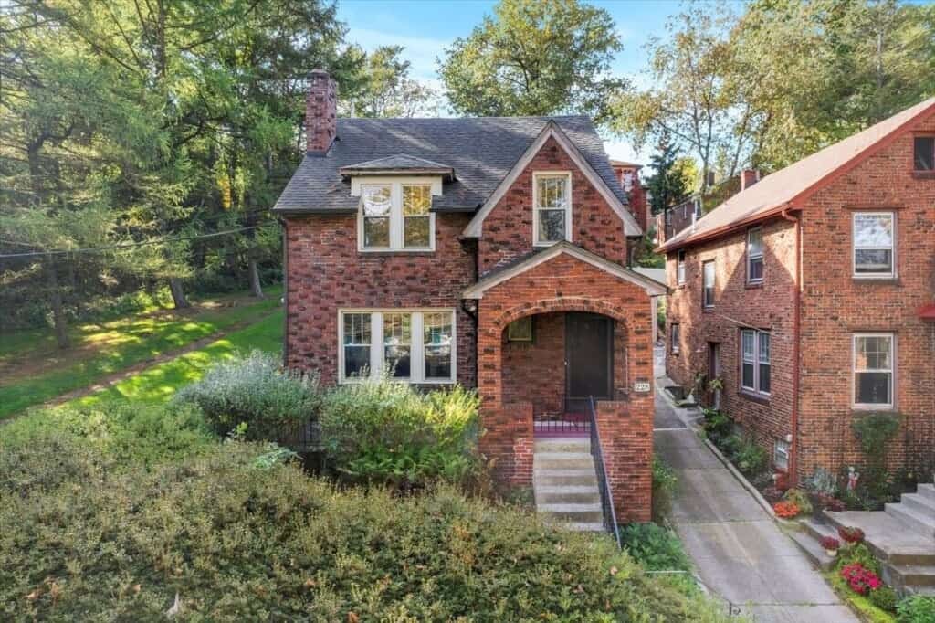 brick exterior walk up home