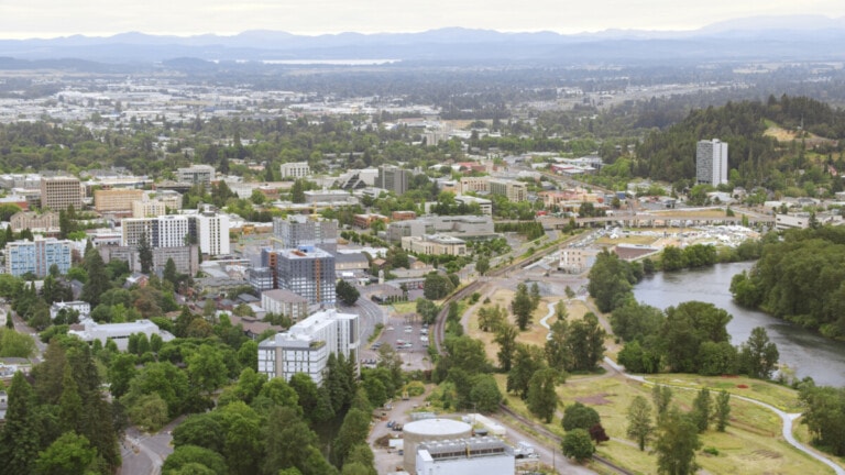 View of cityscape in Eugene