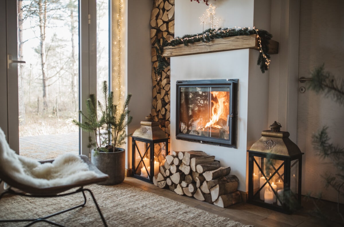 home interior with holiday decor