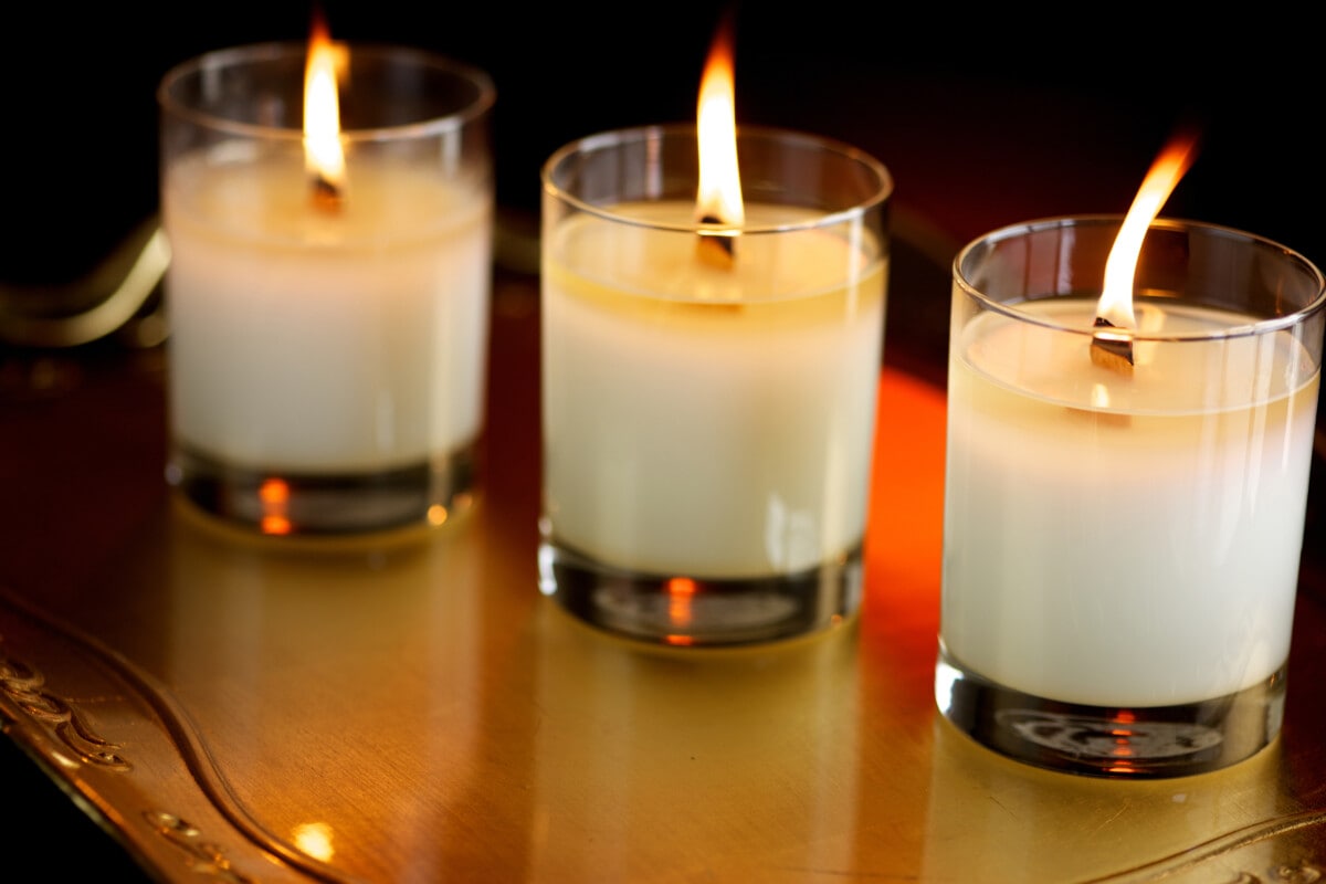 Three candles in a row