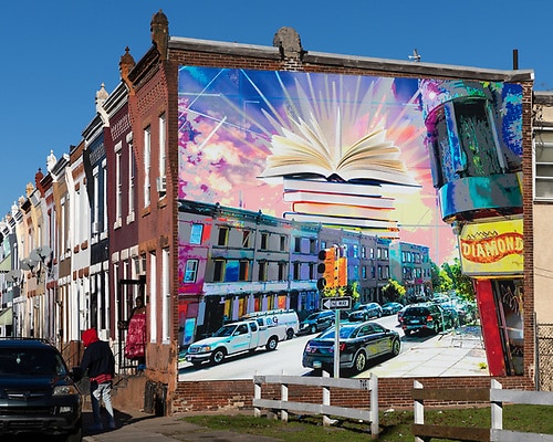 Courtesy- Steve Weinik, Street Knowledge copyright 2020 City of Philadelphia Mural Arts Program _ Gabe Tiberino, 2125 Stanley Street. Photo by Steve Weinik.
