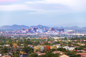 Downtown skyline buildings in Phoenix Arizona