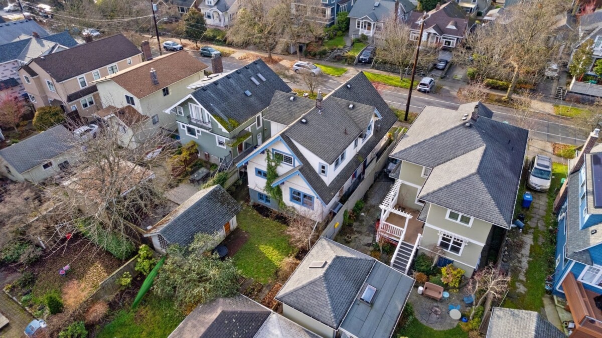 aerial view of wallingford, seattle homes