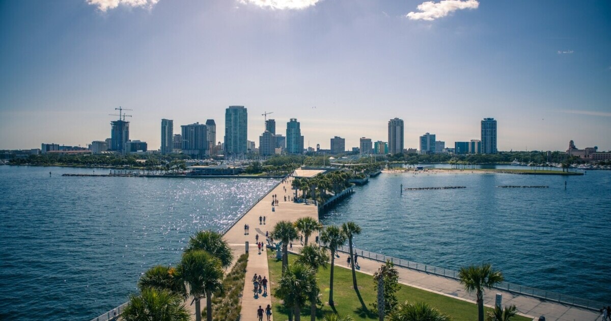 Aerial view of St. Petersburg, FL