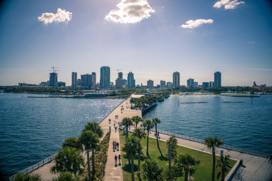 Aerial view of St. Petersburg, FL