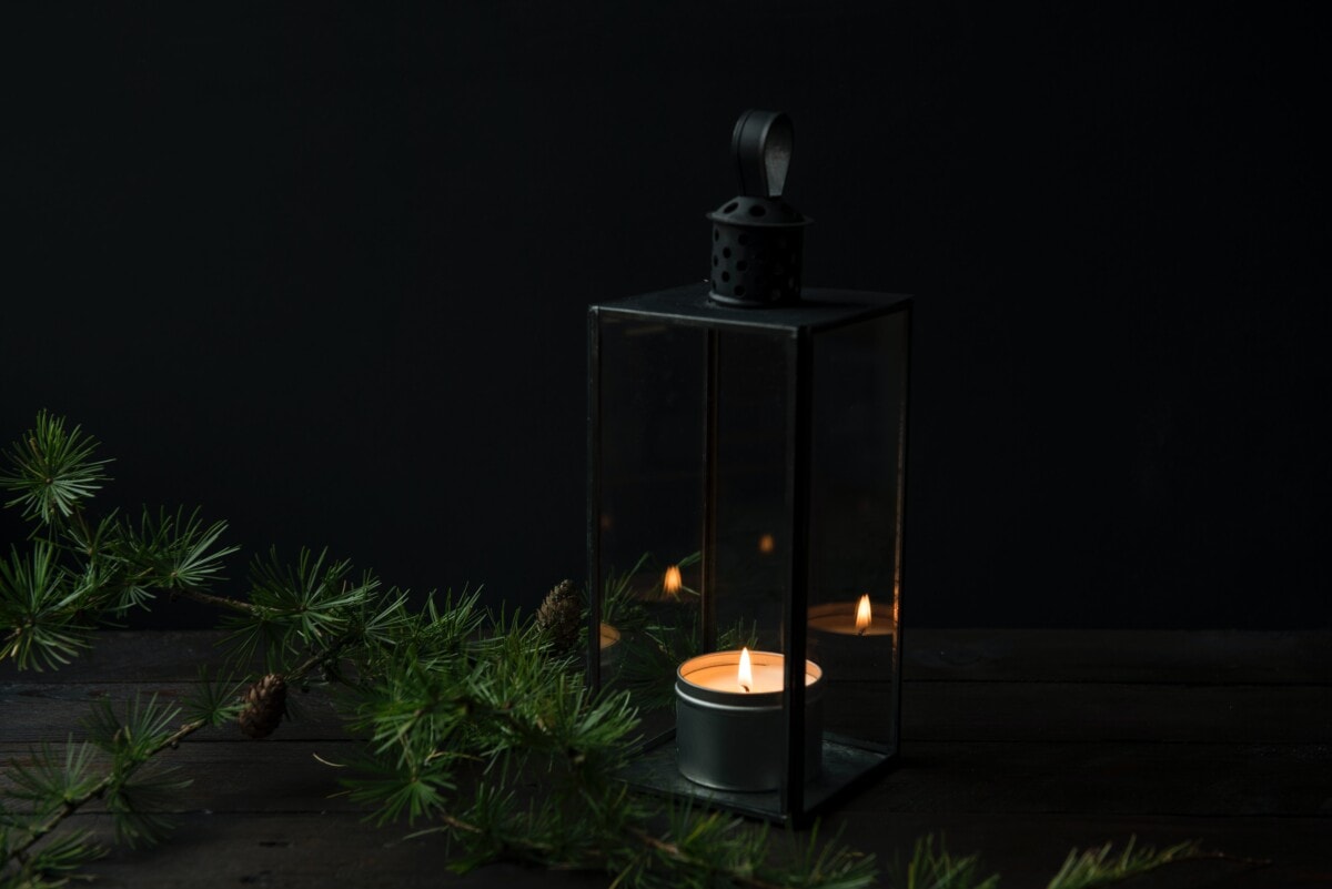 Candle with pine