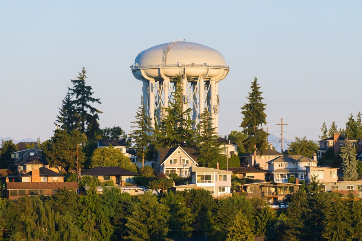 water tower located in magnolia, seattle, wa