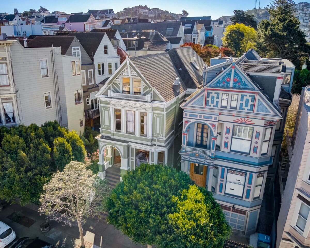 Green and Blue Victorian/Edwardian Homes in San Francisco