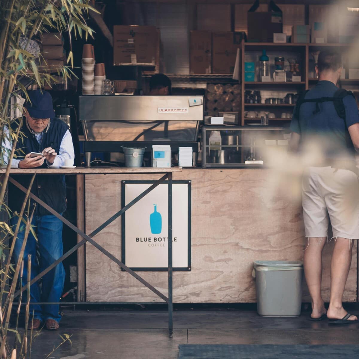 inside popular san francisco coffee shop blue bottle