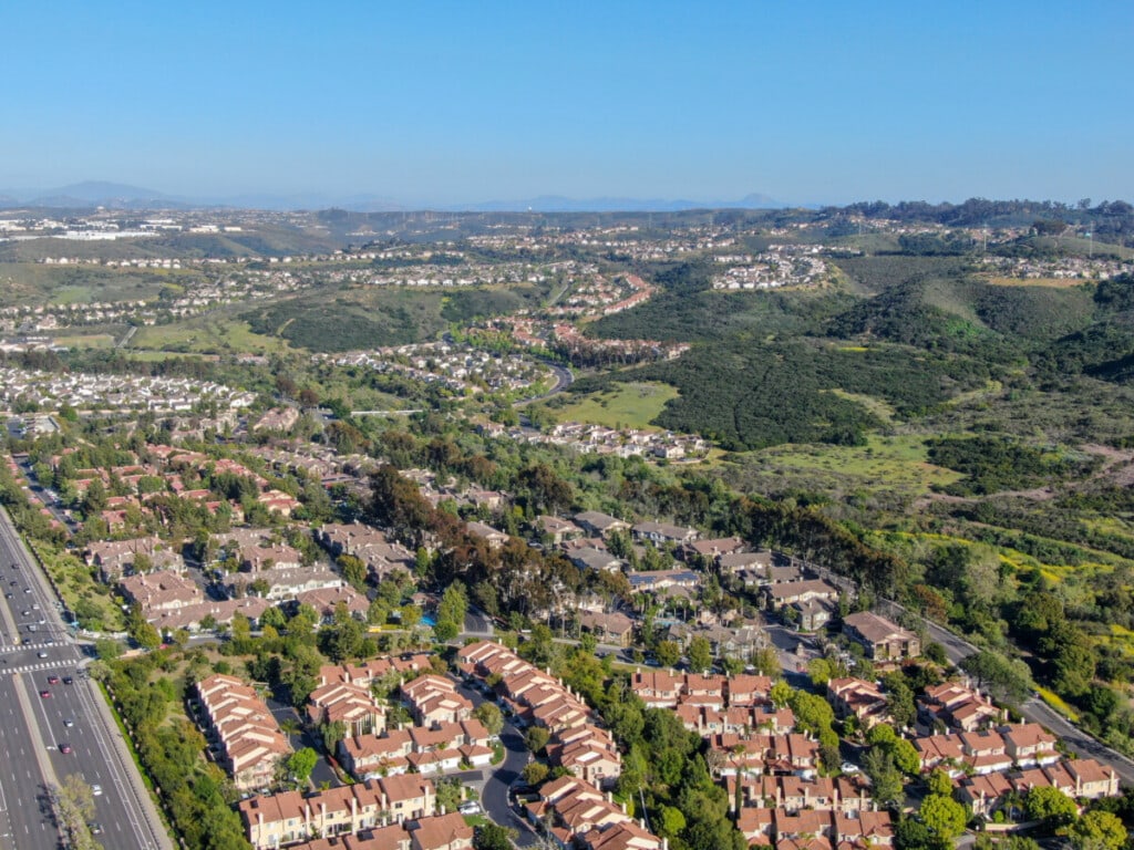 aerial view of mission hills, san diego