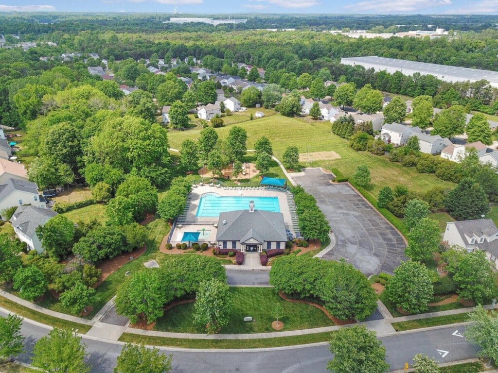 aerial view of residential neighborhood in steele creek charlotte nc