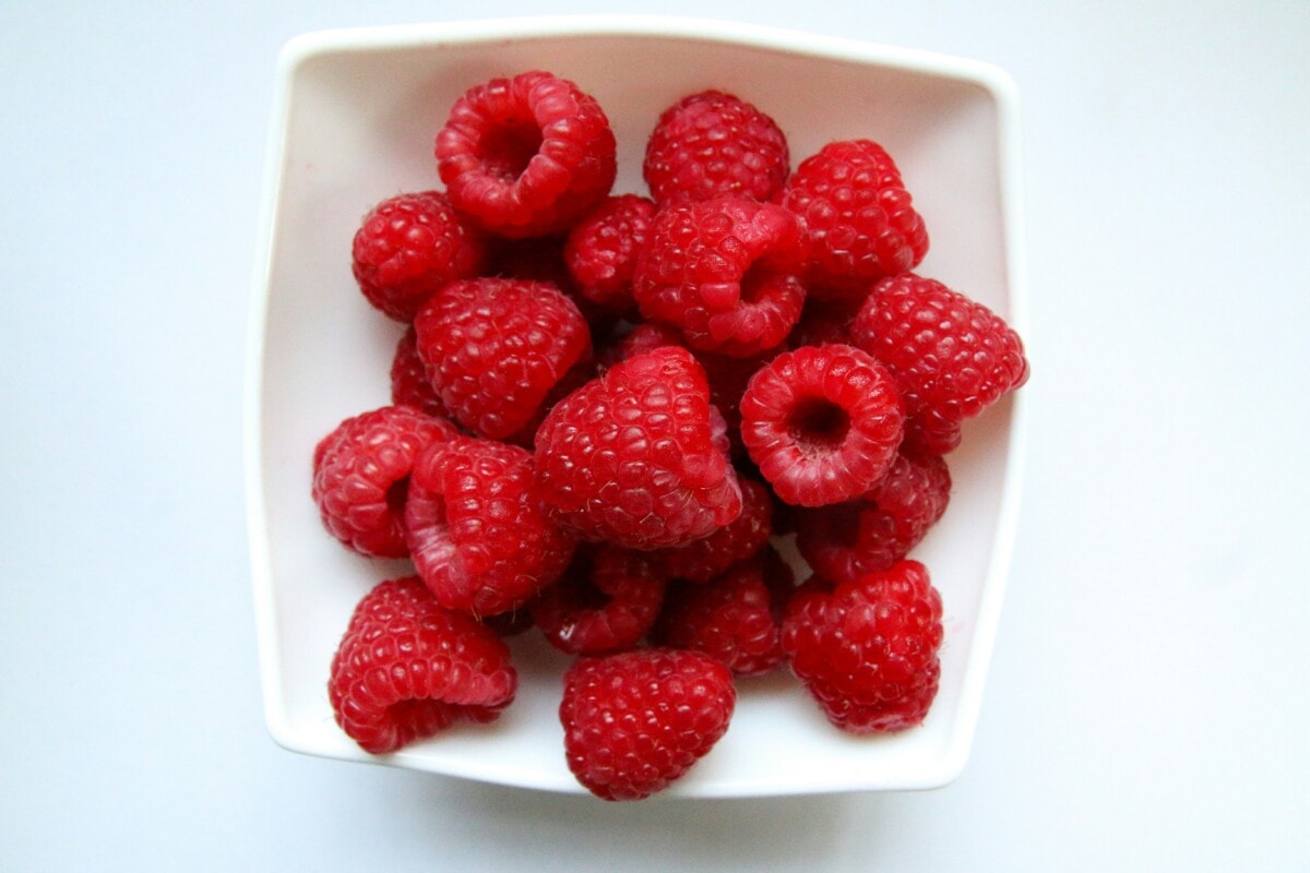 Bowl of raspberrys