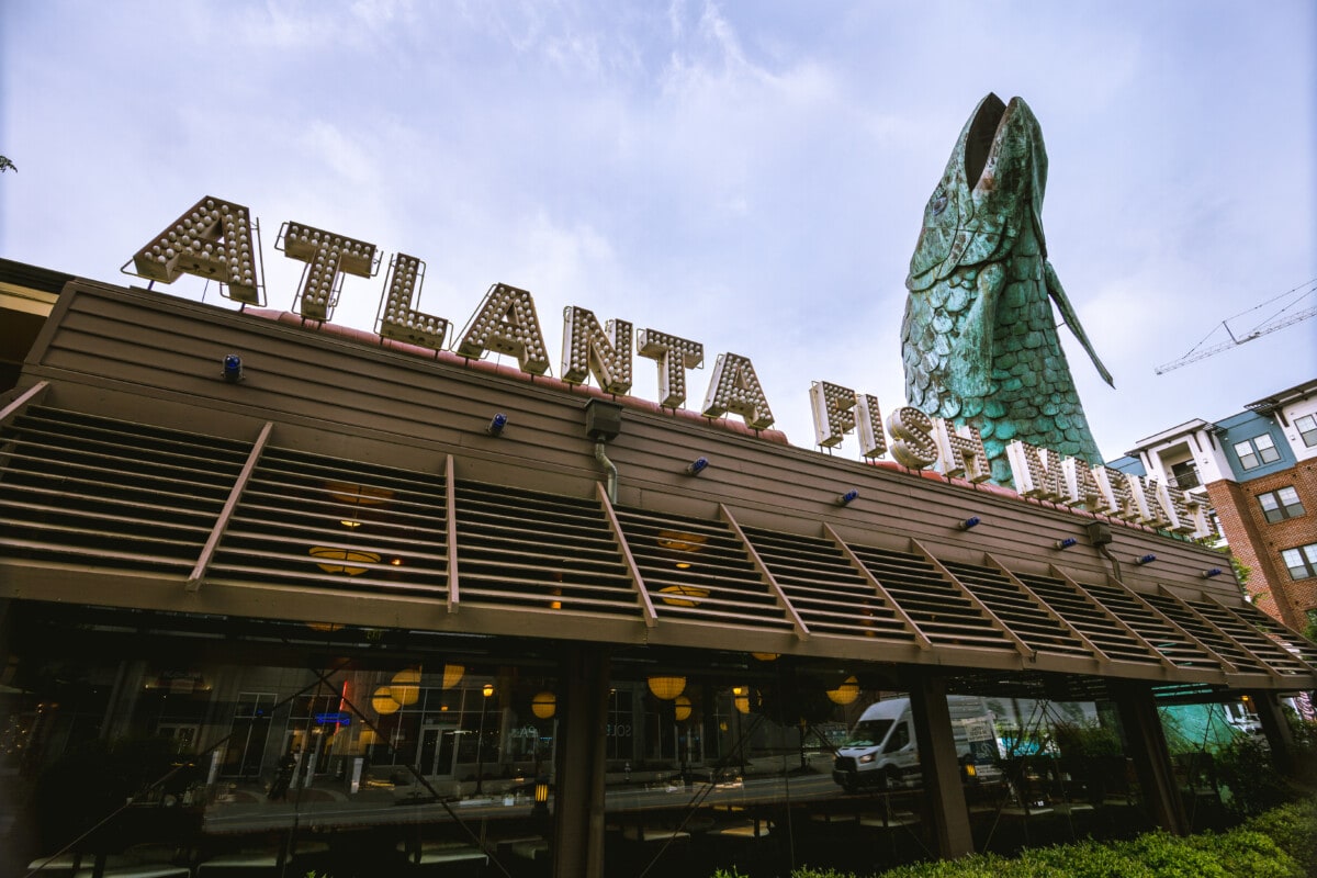 atlanta fish market sign in atlanta's buckhead neighborhood