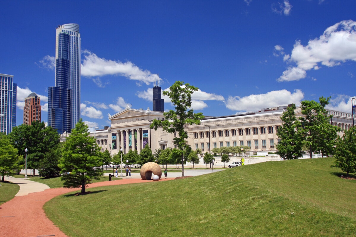 Museum,Campus,With,New,Highrise,Construction,,In,Chicago