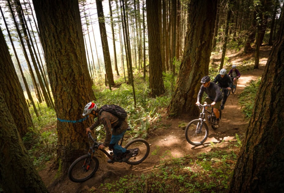 A group of people on a bike tour, an item on the ultimate Bellingham bucket list 