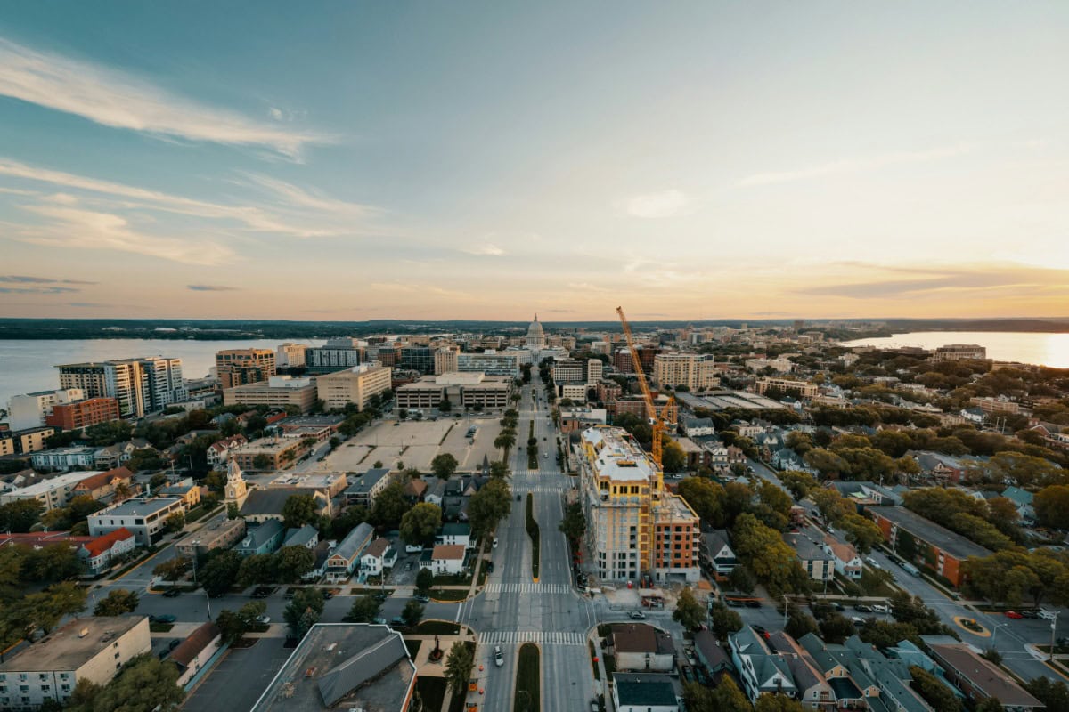 Overview shot of Madison Wisconsin