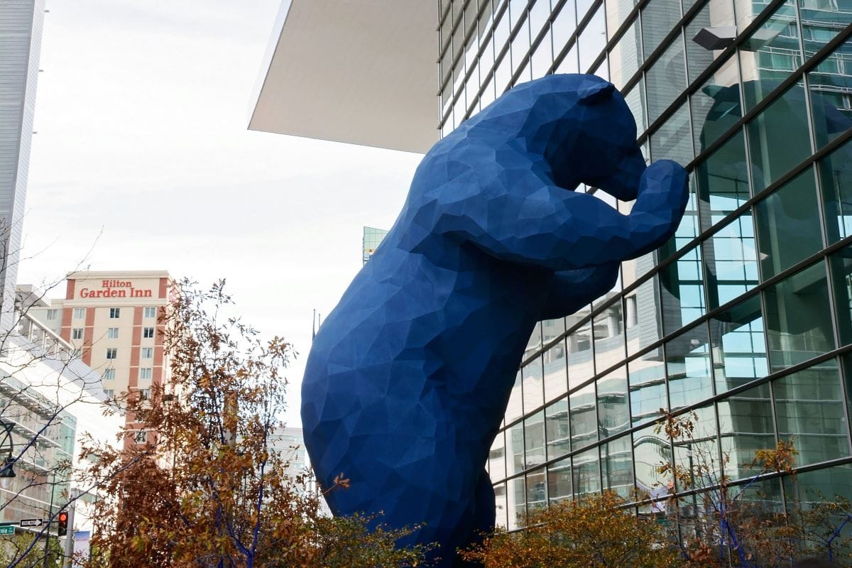 blue bear sculpture in denver co