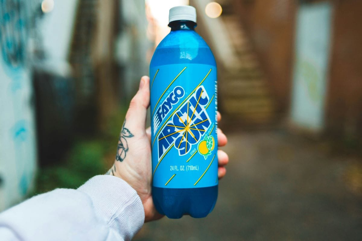 blue faygo bottle