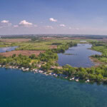 lake okoboji in the town of okoboji iowa