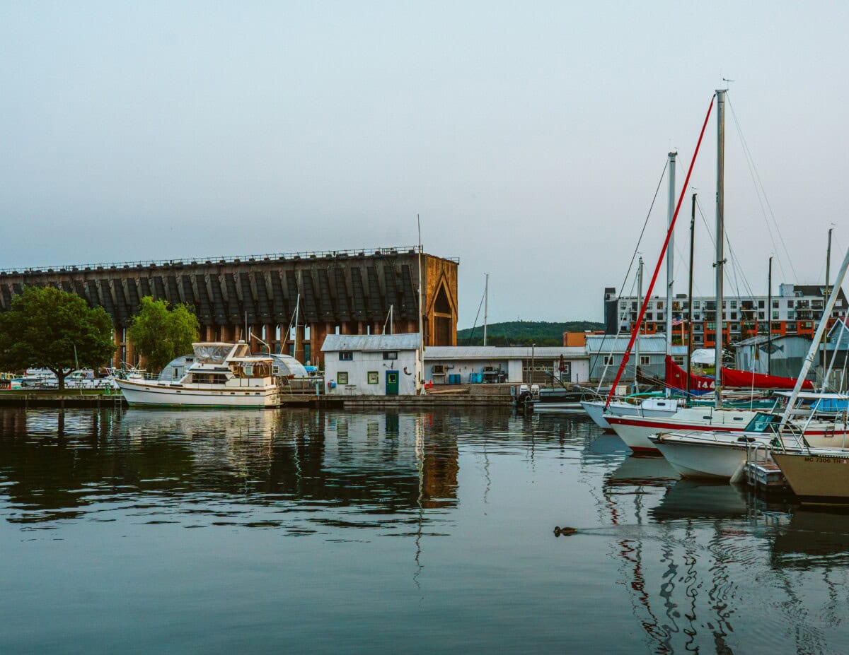 marquette michigan harbor in lake superior