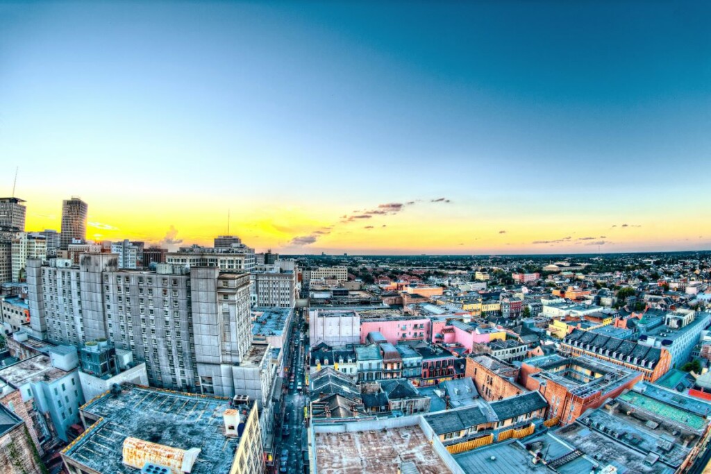 aerial view of new orleans french quarter