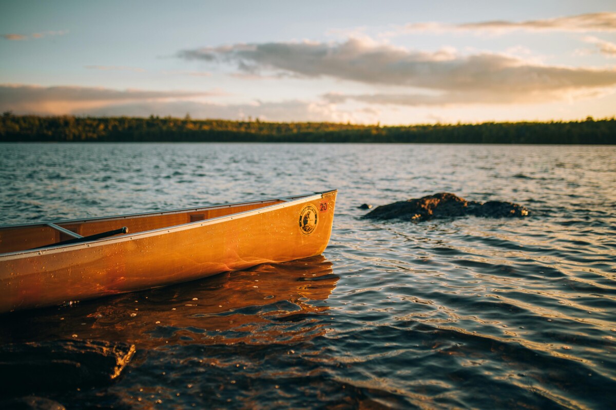 Canoe on a lake
