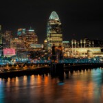 Cincinnati, OH, at night