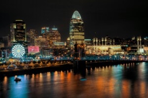 Cincinnati, OH, at night