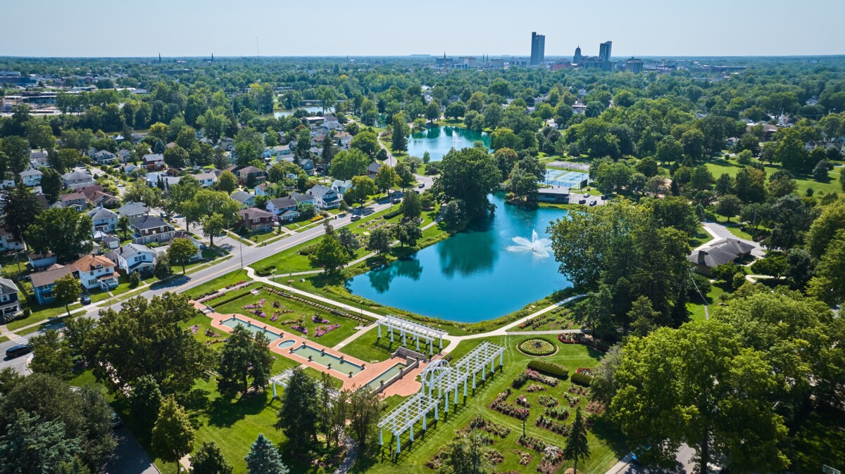 Ariel view of Fort Wayne, IN