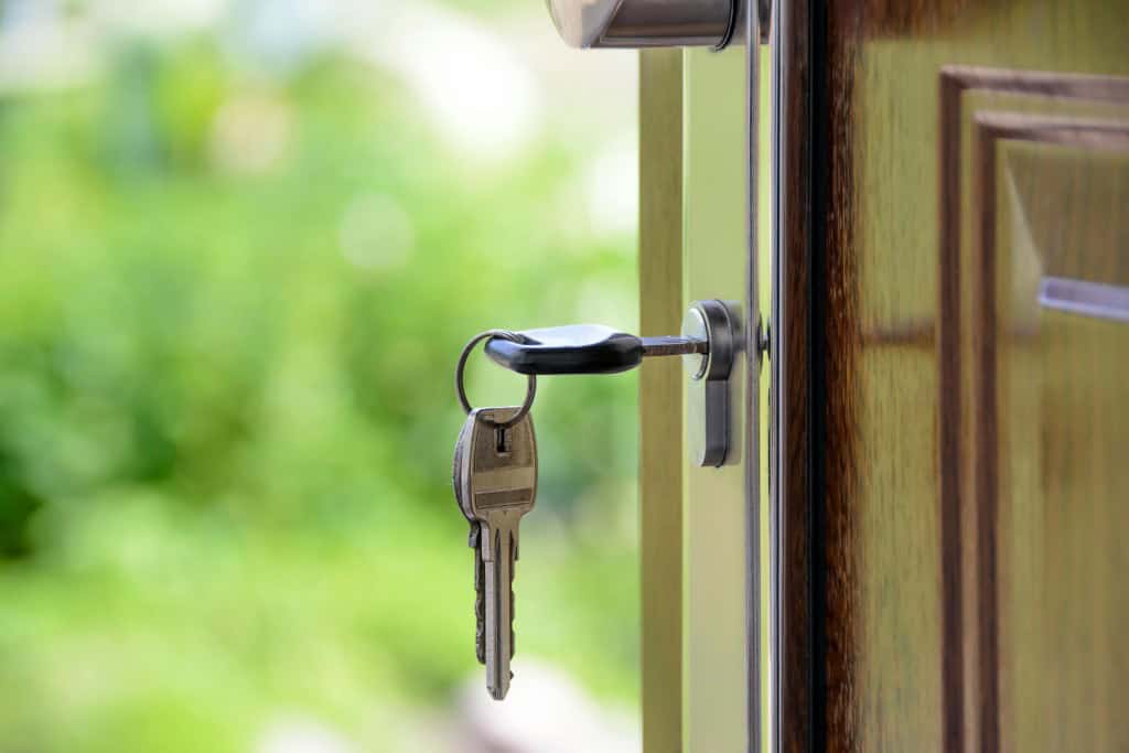 keys in a front door