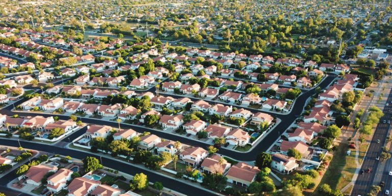 Aerial photo of a suburban neighborhood in Glendale, AZ